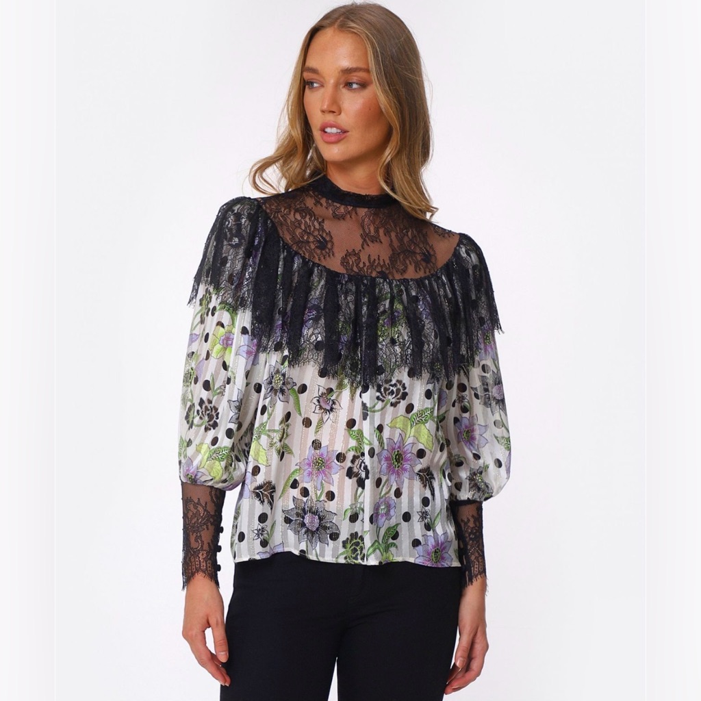 Hayley Menzies Florence Silk Frill Blouse